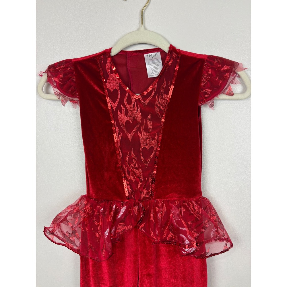 Spirit Halloween Devil Diva Kids Devil Costume Size Small 4-6 Sassy Devil Flames - Picture 6 of 17